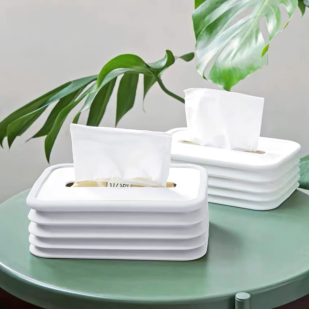 Simple Silicone Tissue Holder Cube / Cylinder Tissue Box for Bathroom, Office