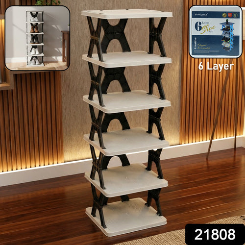 Rectangle shoe rack stand designed for stable compact placement