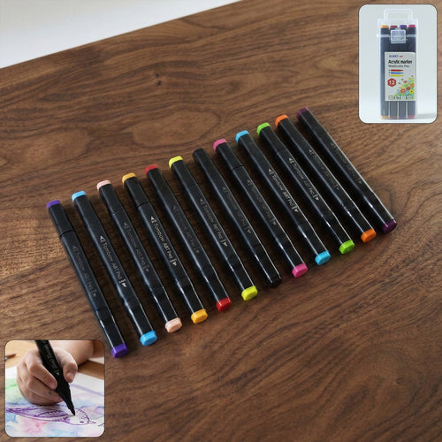 Vibrant dual tip acrylic watercolor marker set for arts and crafts