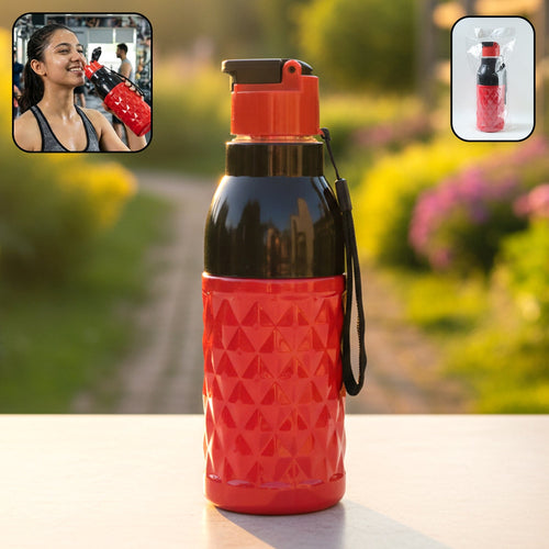400 ML sports water bottle with flip-top lid and leakproof design