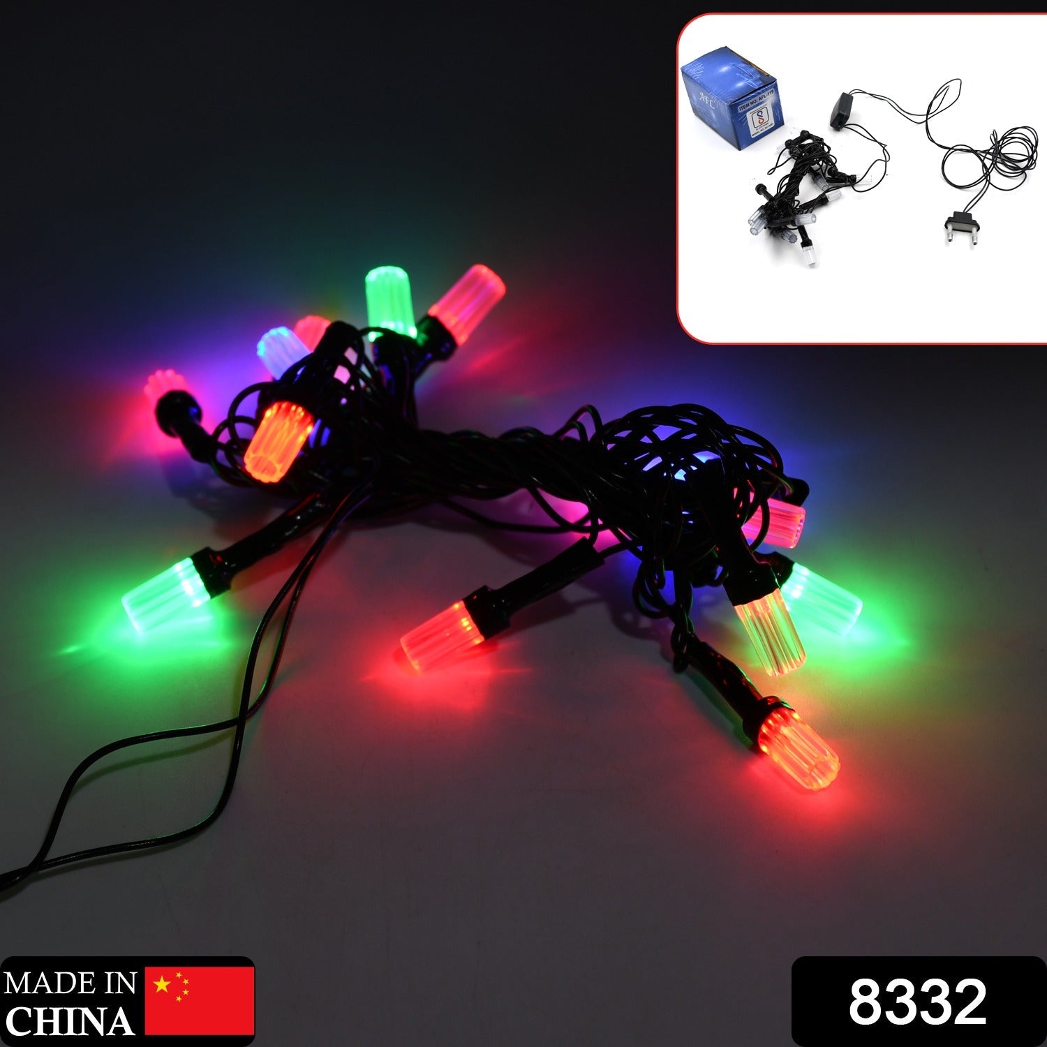 Close-up of the 3-meter multicolor LED string light for festival decoration.