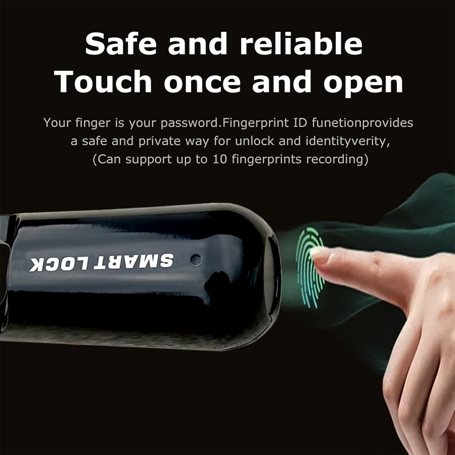Close-up of the LED indicator lights on the smart padlock.