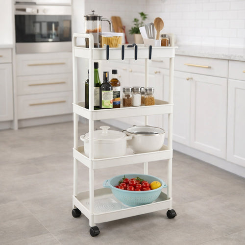 4 layer kitchen trolley with wheels for organized storage