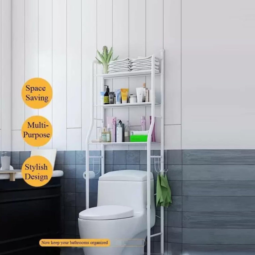 Multi Layer Toilet Storage Rack Metal Bathroom Laundry Room Basin Floor Stand