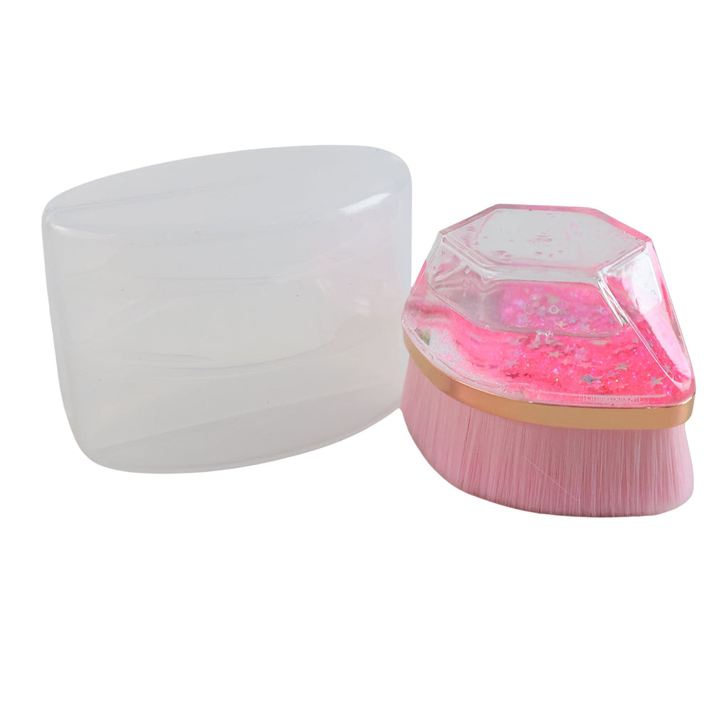 Gift set glitter cosmetic brush with fluffy bristles and decorative starry base