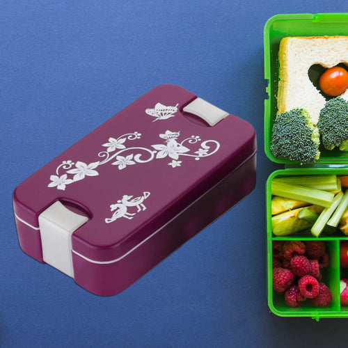 Airtight Lunch Box with two compartments, shown from the top, perfect for daily meals.