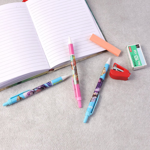 Stationery combo pack featuring colorful pens and compact stapler