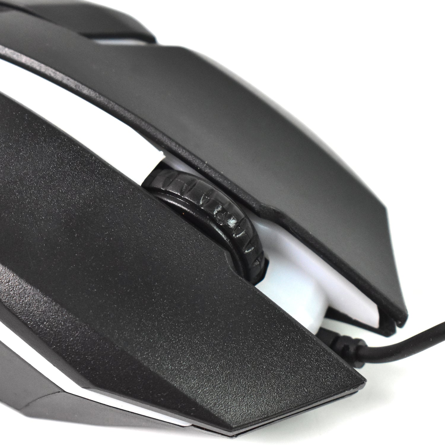 Compshop Wired Gaming Mouse connected to a laptop, showcasing its plug-and-play ease.