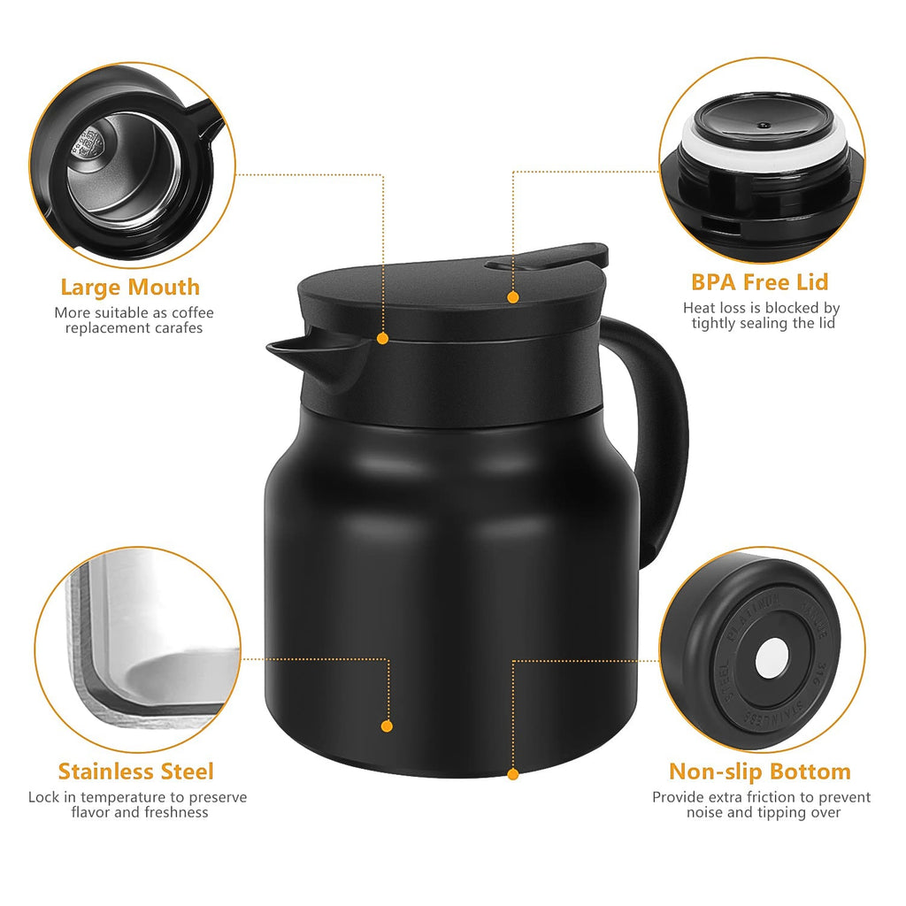 Thermal Coffee Carafe & Water Bottles with LED Display (500 ml & 1000 ml)