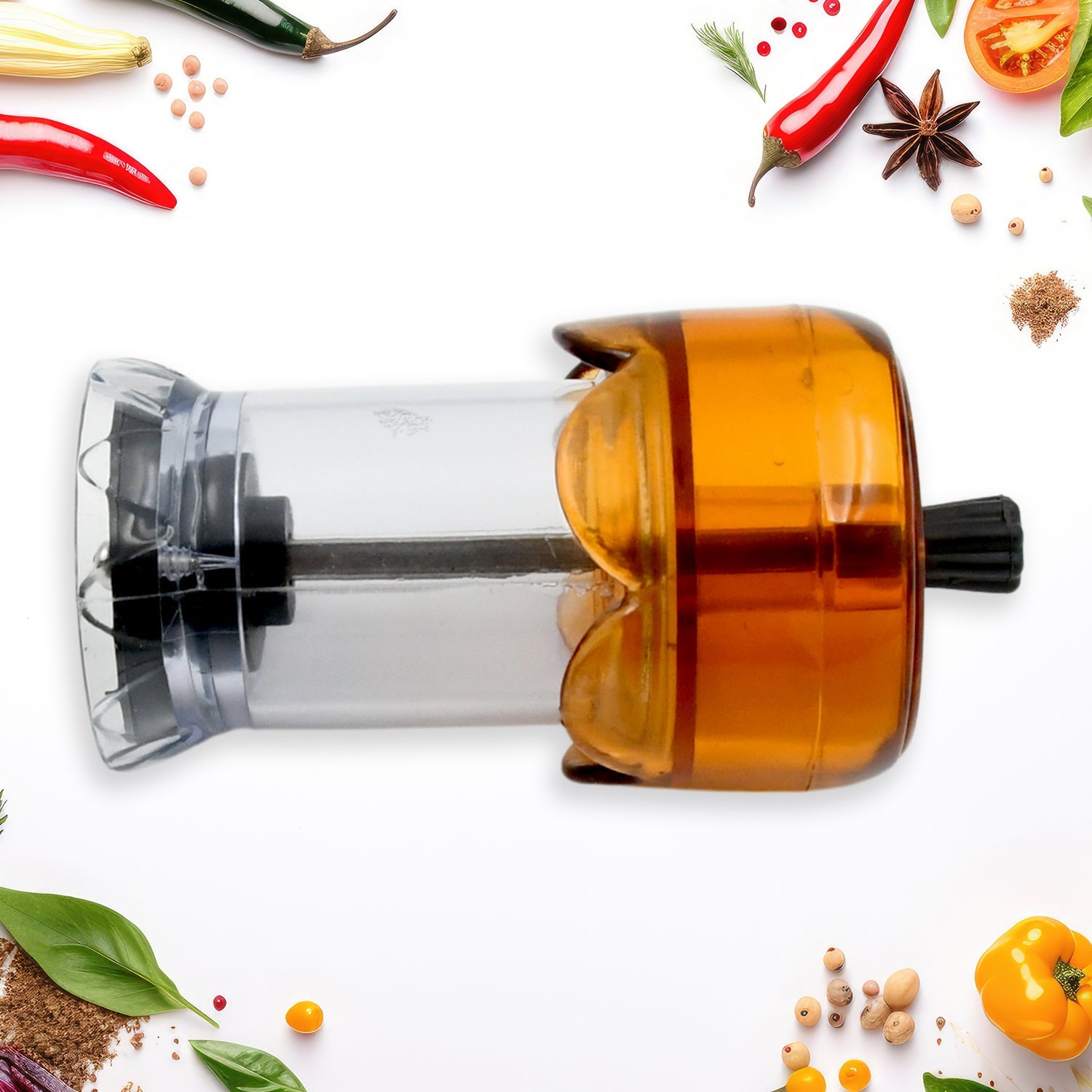 Transparent Plastic Salt and Pepper Grinder Manual Pepper Grinding Tool Crusher 1 Pc