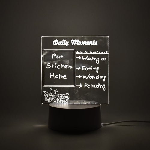 Styleva 3D acrylic decorative lamp on a wooden desk, showcasing its warm glow.