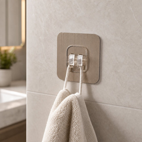 Strong adhesive plastic wall hook for bathroom or kitchen use