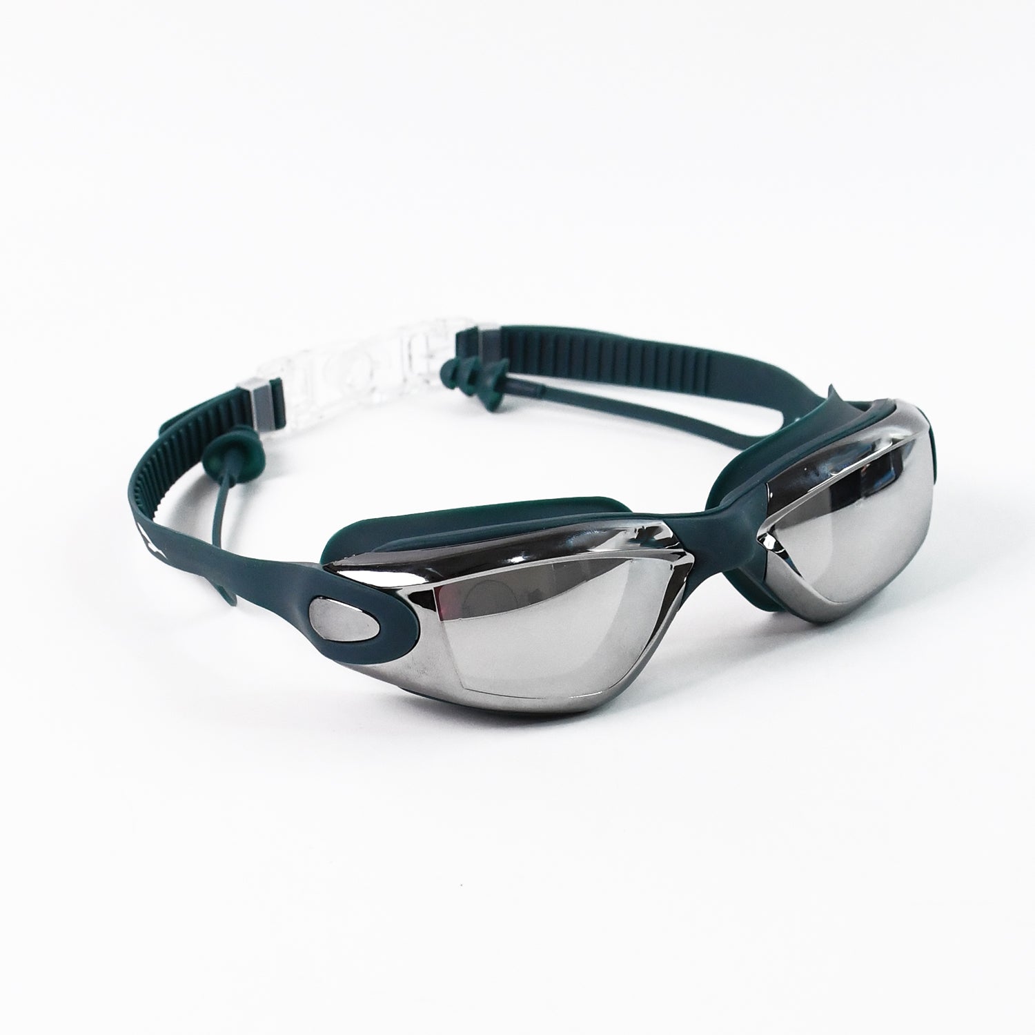Konex Professional Anti-Fog UV Protection Swimming Goggles Mirrored Lenses and Earplugs