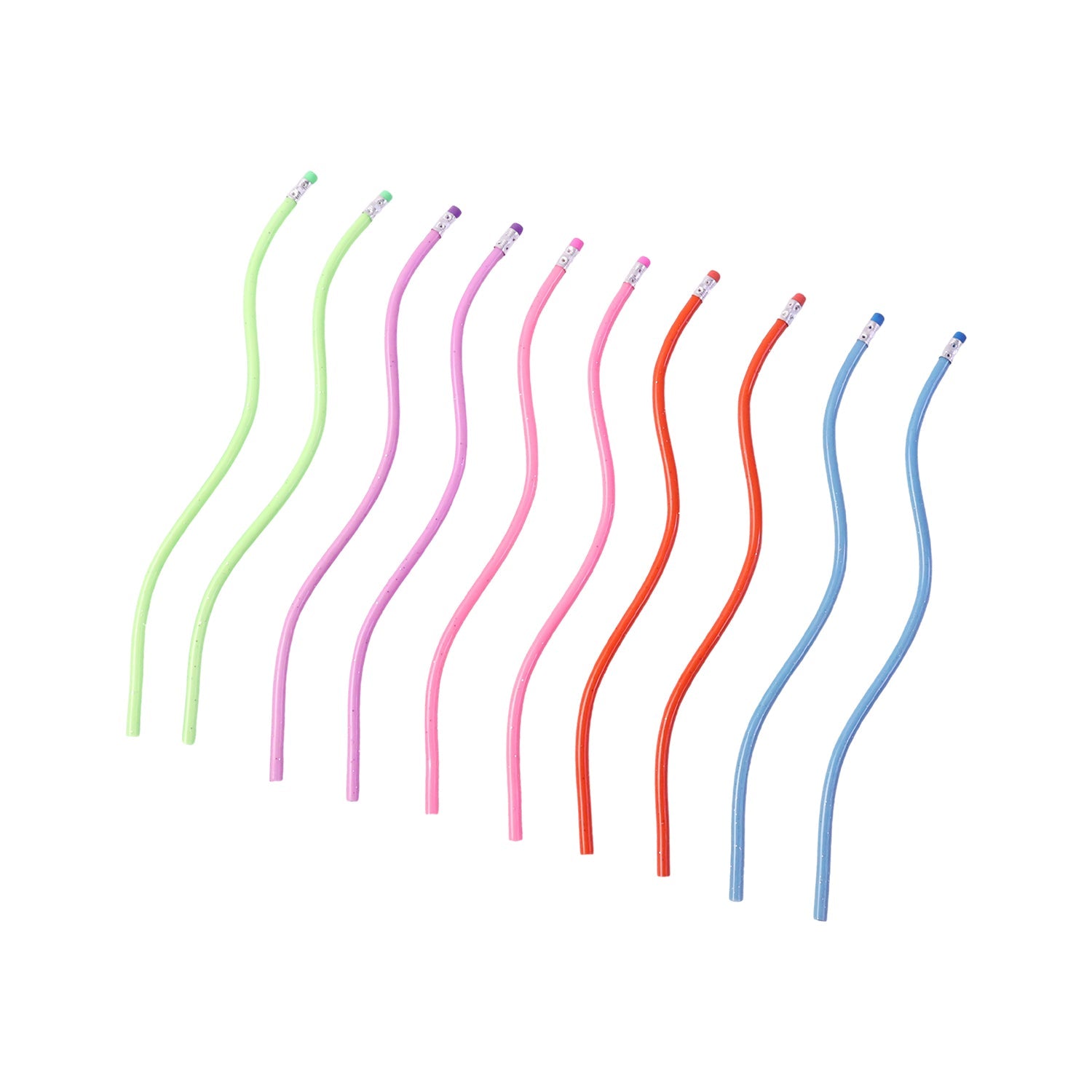Detail of bendy pencils with twistable bodies