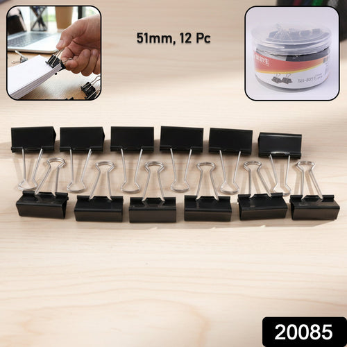 Close up of 51 mm metal binder clips showing strong spring grip