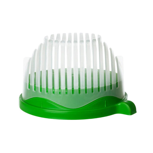 Plastic 60 Seconds Salad Cutter Bowl filled with fresh vegetables, ready to chop.