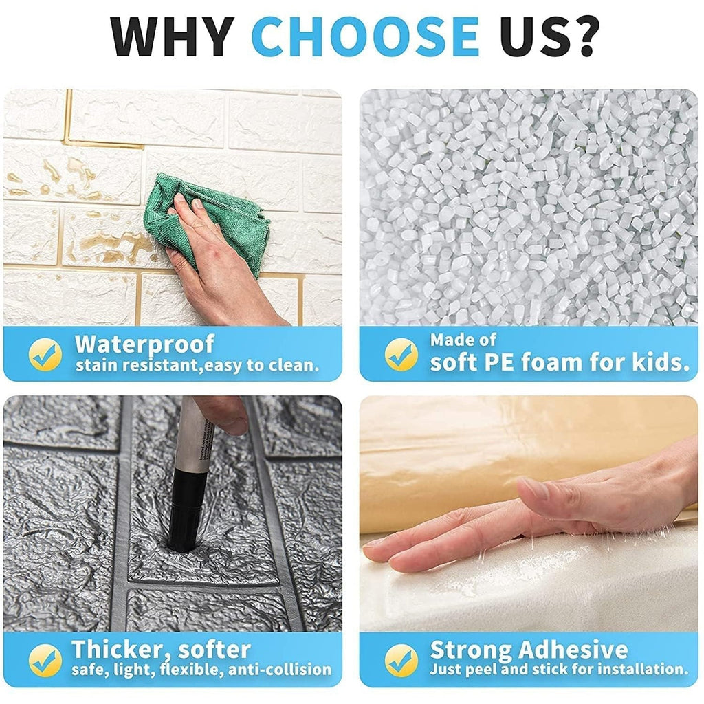 Wallpaper 3D Foam Wallpaper Sticker Panels (76 x 70 Cm / 1 Pc)