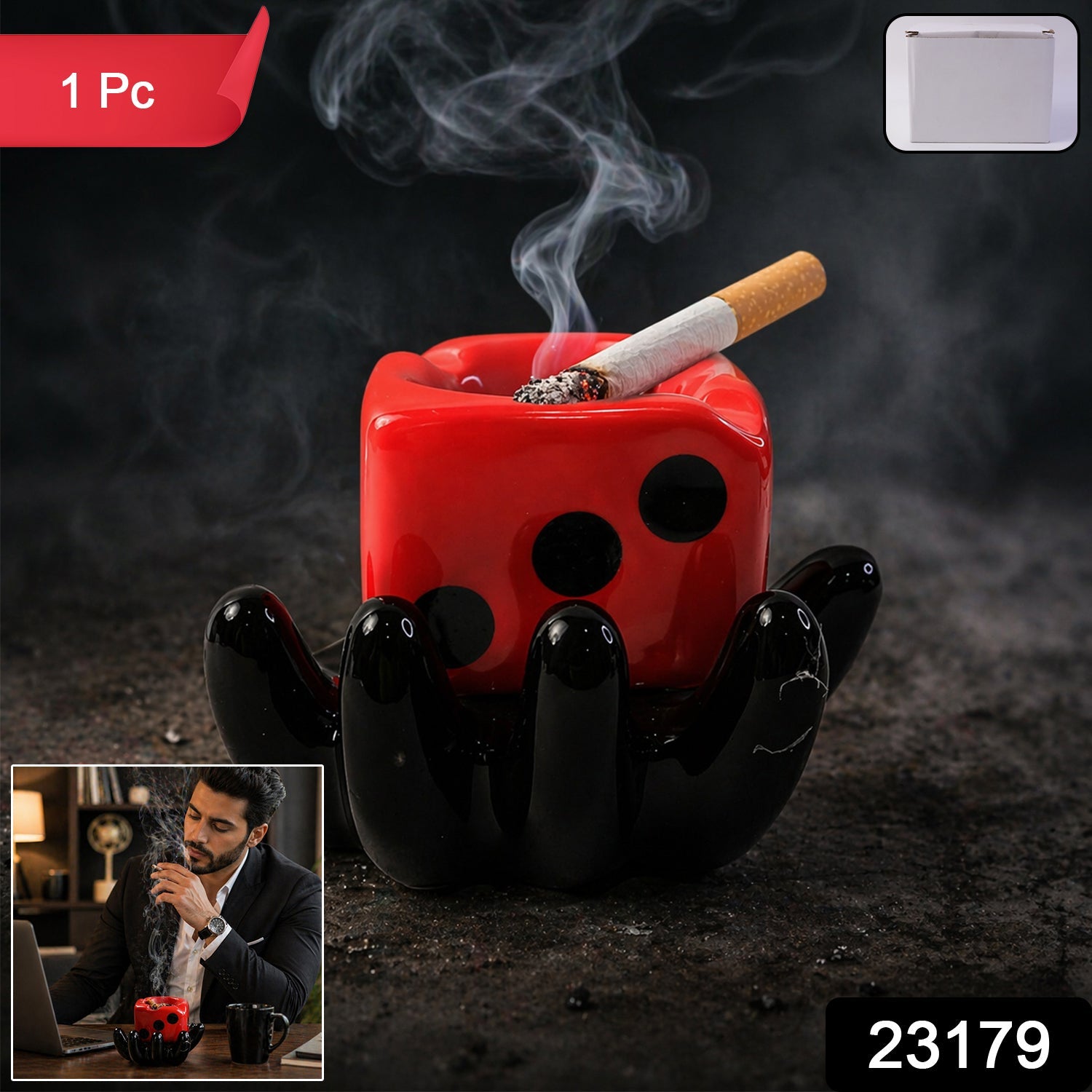 luxury dice inspired ceramic ashtray smoking tray