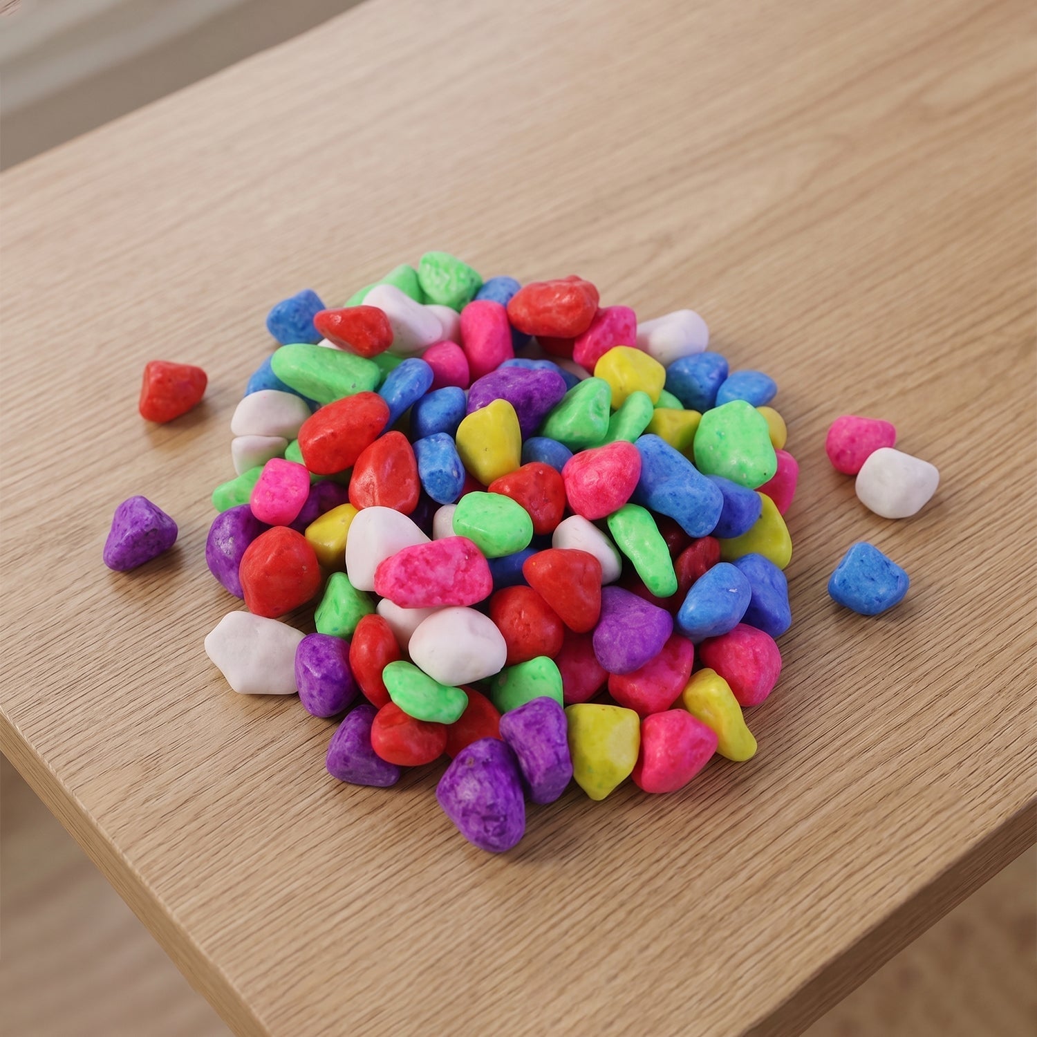 Colorful polished stones for home and garden decor