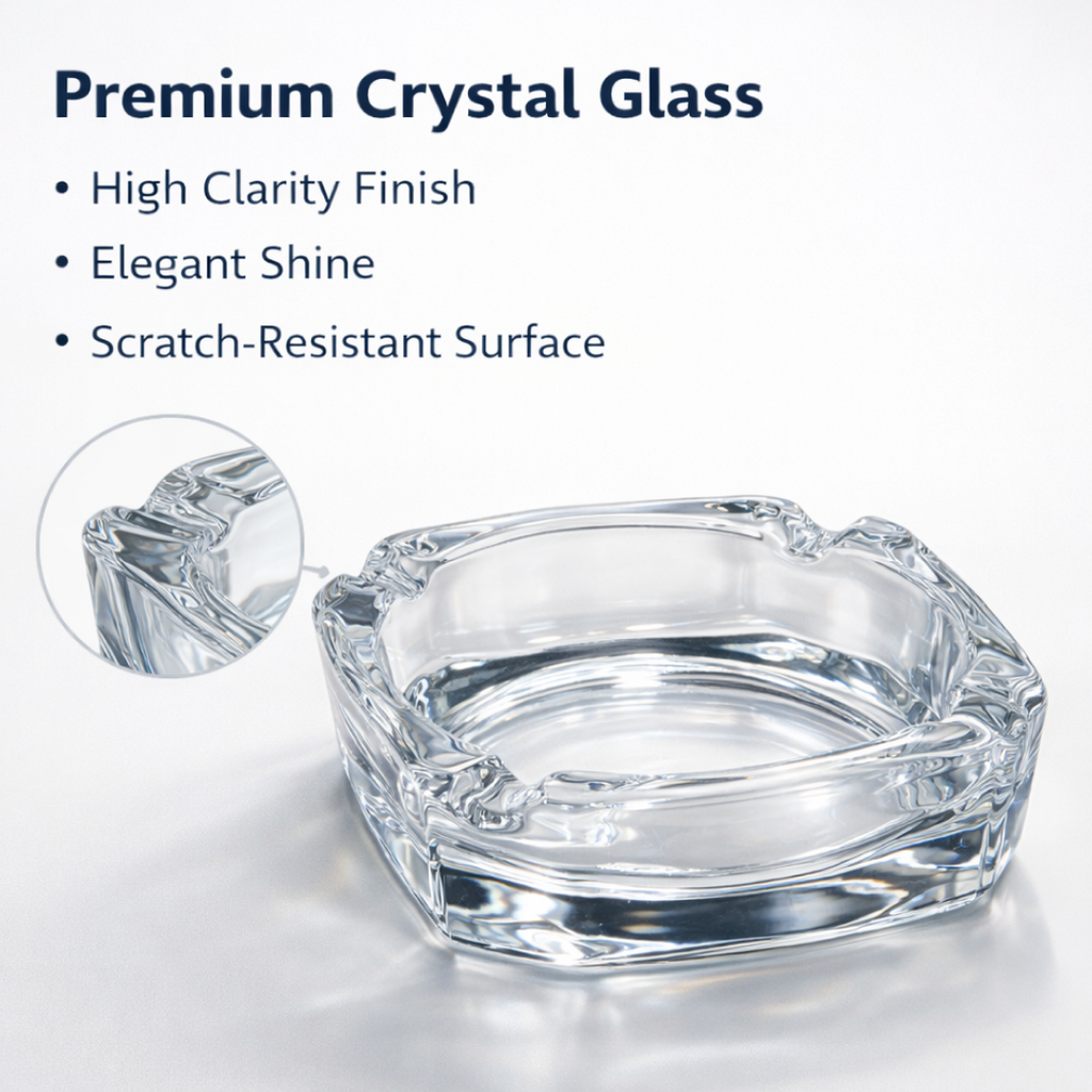 Glass Brunswick Crystal Quality Cigar Cigarette Ashtray