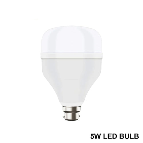 Bright 5W LED bulb emitting cool white light, showcasing its energy efficiency.