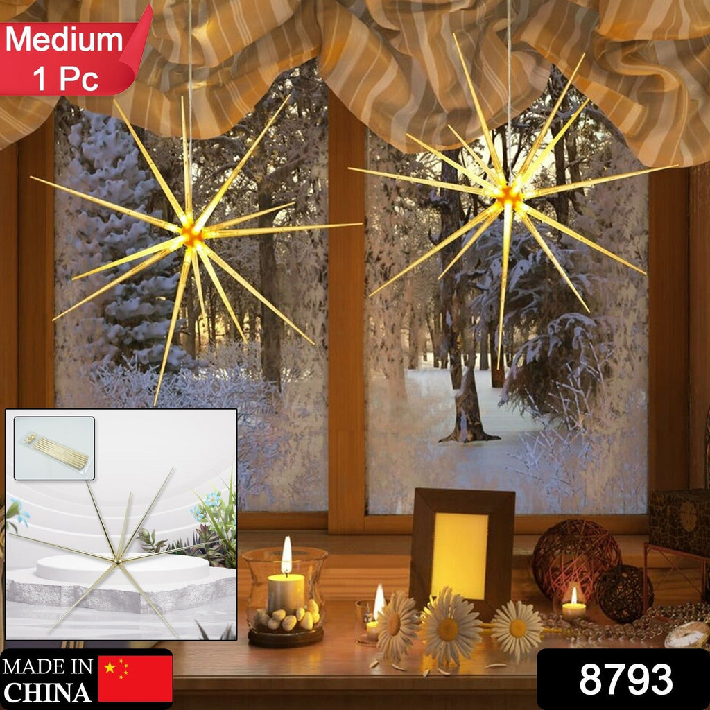 3D Gold Star Hanging Decoration Star, Acrylic Look Hanging Luminous Star