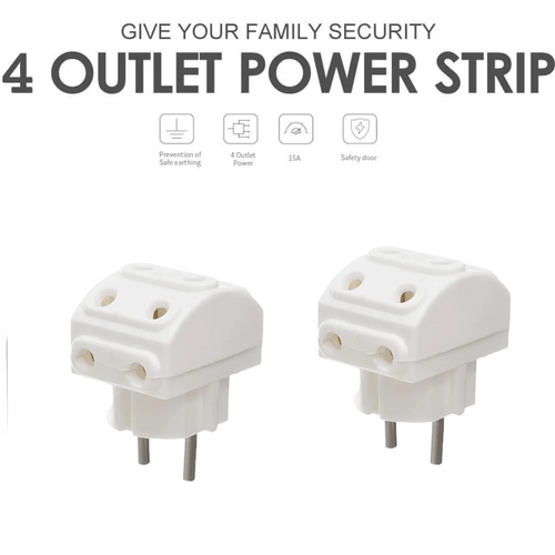 Top view of the Tetherix 5-Way Multi-Plug Socket, showing all 2-pin outlets.