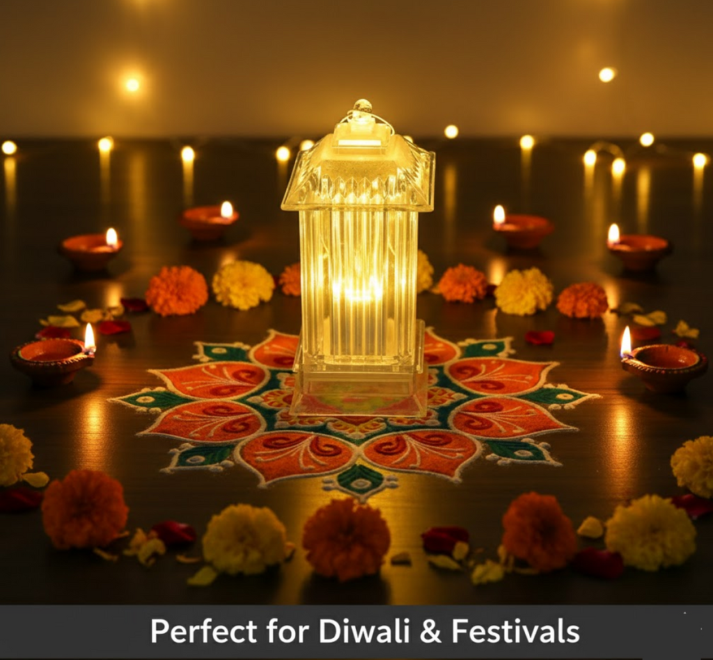 Lantern Shape LED Crystal Lamp for Festive & Holiday Decoration