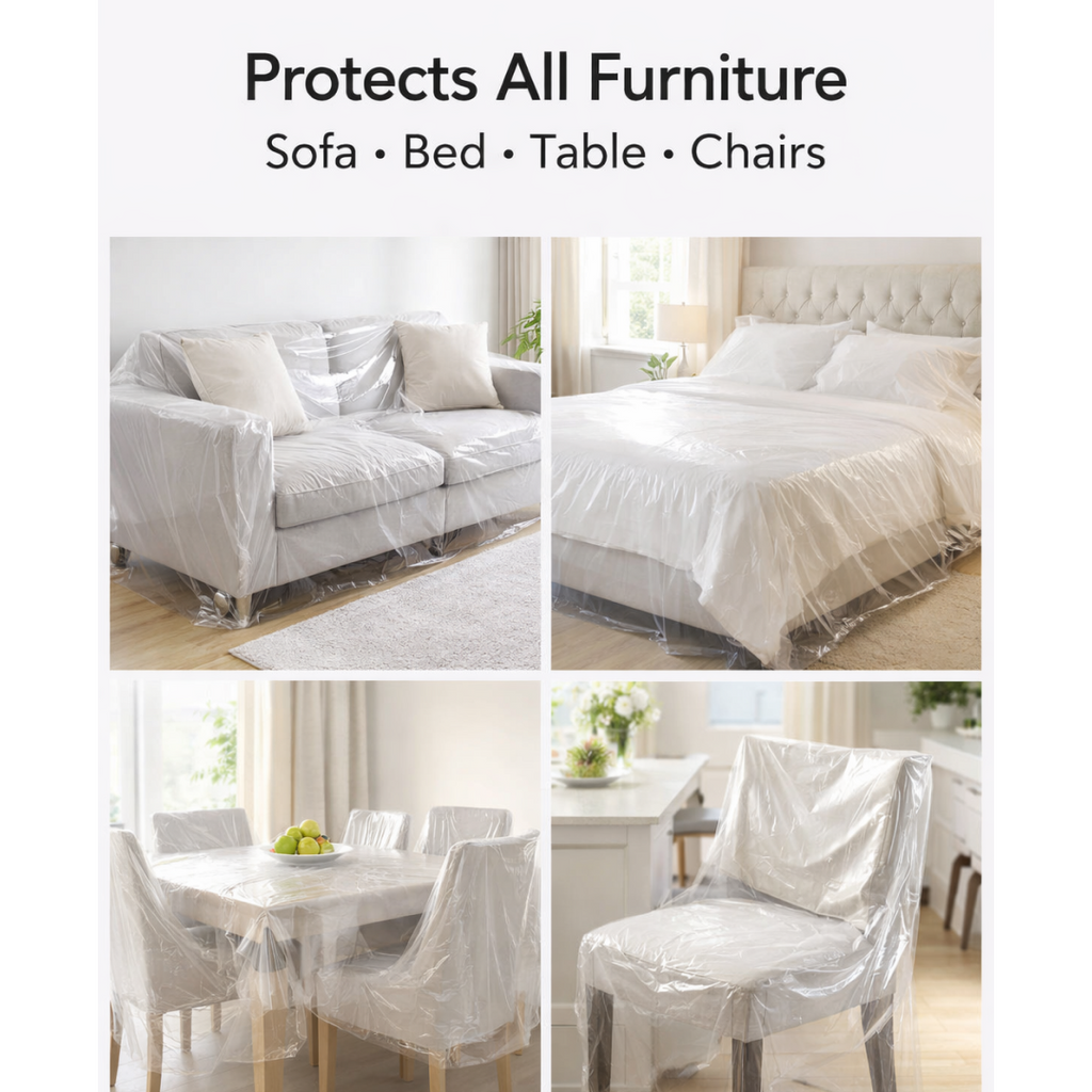 Home Thick Disposable Dust Proof Plastic Furniture Covers (1 Pc / Big)