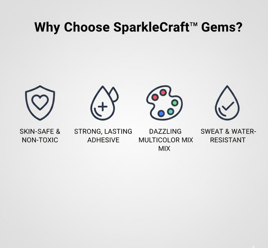 Self Adhesive Crystal Stickers for Art, Craft, Jewelry, Phone & School Projects