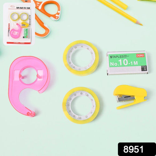 Durable adhesive tape dispenser for gift and carton sealing in stationery kit