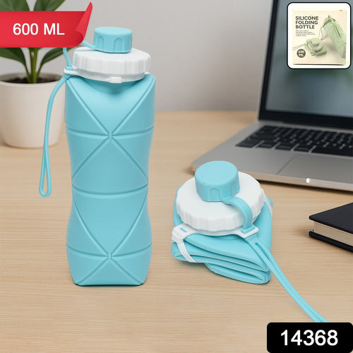Portable foldable silicone water bottle ideal for travel and sports