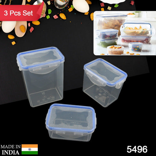 Food-grade plastic containers shown with various dry fruits and spices inside.