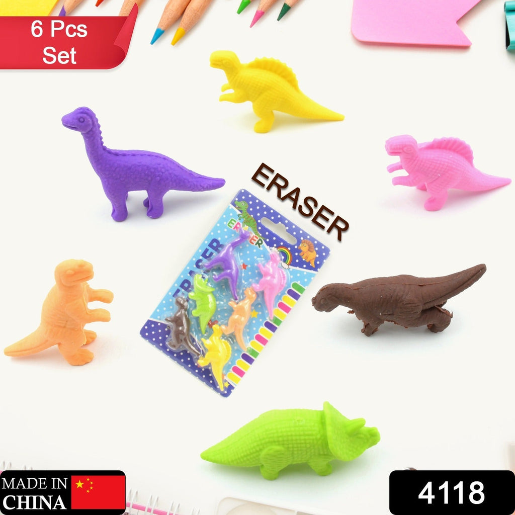 Dinosaur Shaped Erasers, 3D Puzzle Erasers (6 Pcs Set)