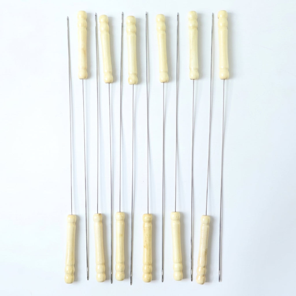 grilling skewers wooden handle set