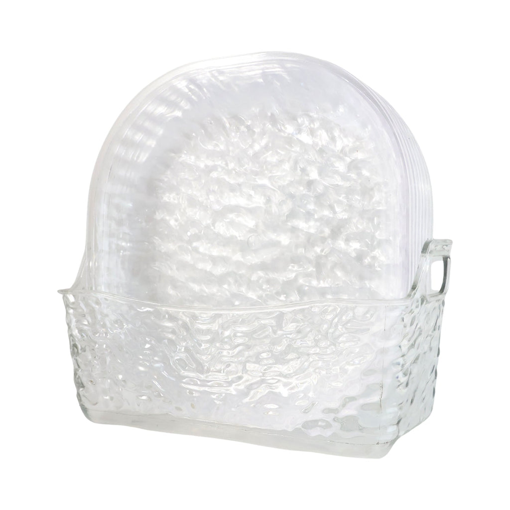 Crystal glass snack plates set used for serving assorted snacks