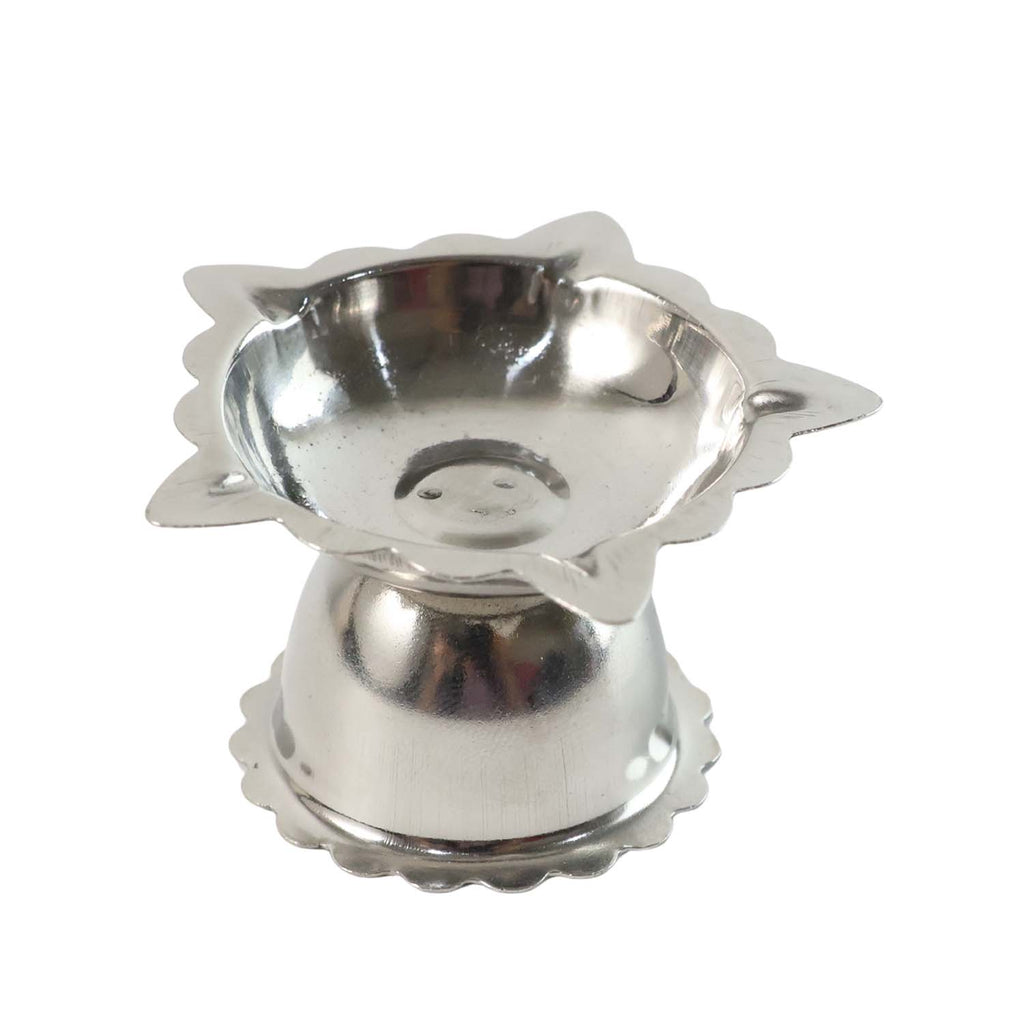 Polished metal diya stand        
