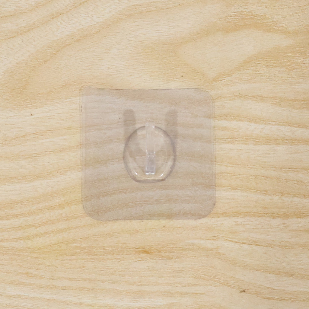 Transparent Square Self Adhesive Wall Utility Hook (1 Pc)