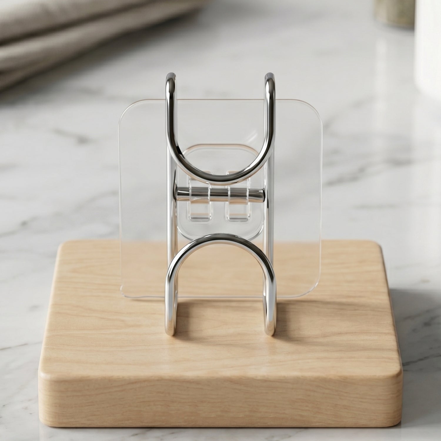 Transparent Double Loop Adhesive Wall Holder Hook (1 Pc)