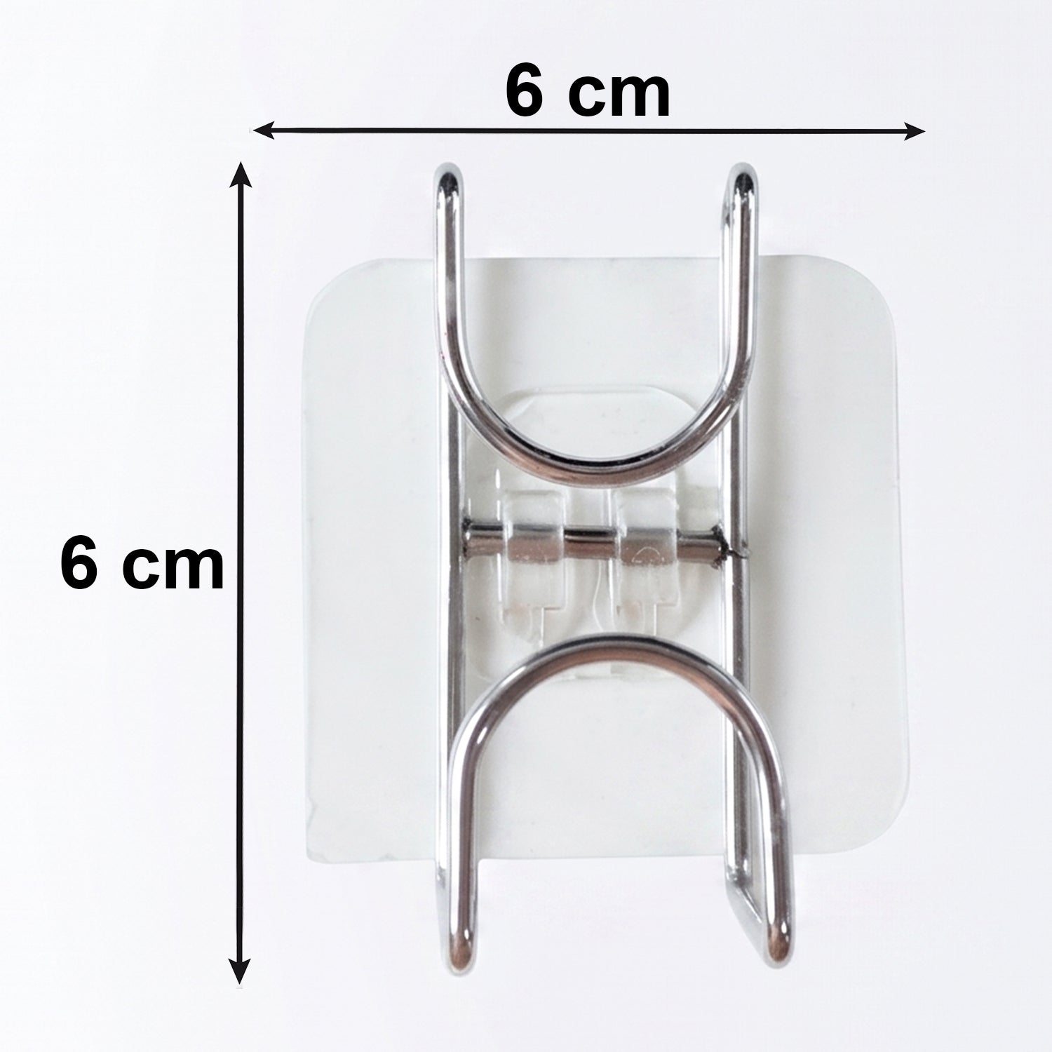 Transparent Double Loop Adhesive Wall Holder Hook (1 Pc)