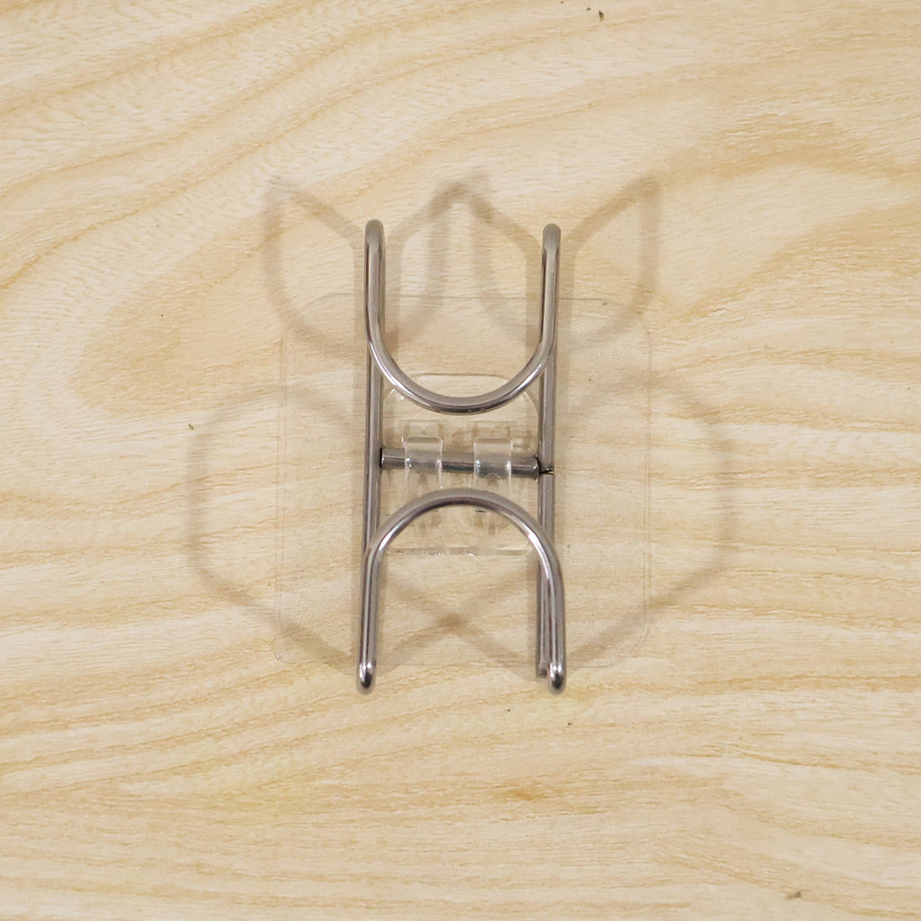Transparent Double Loop Adhesive Wall Holder Hook (1 Pc)