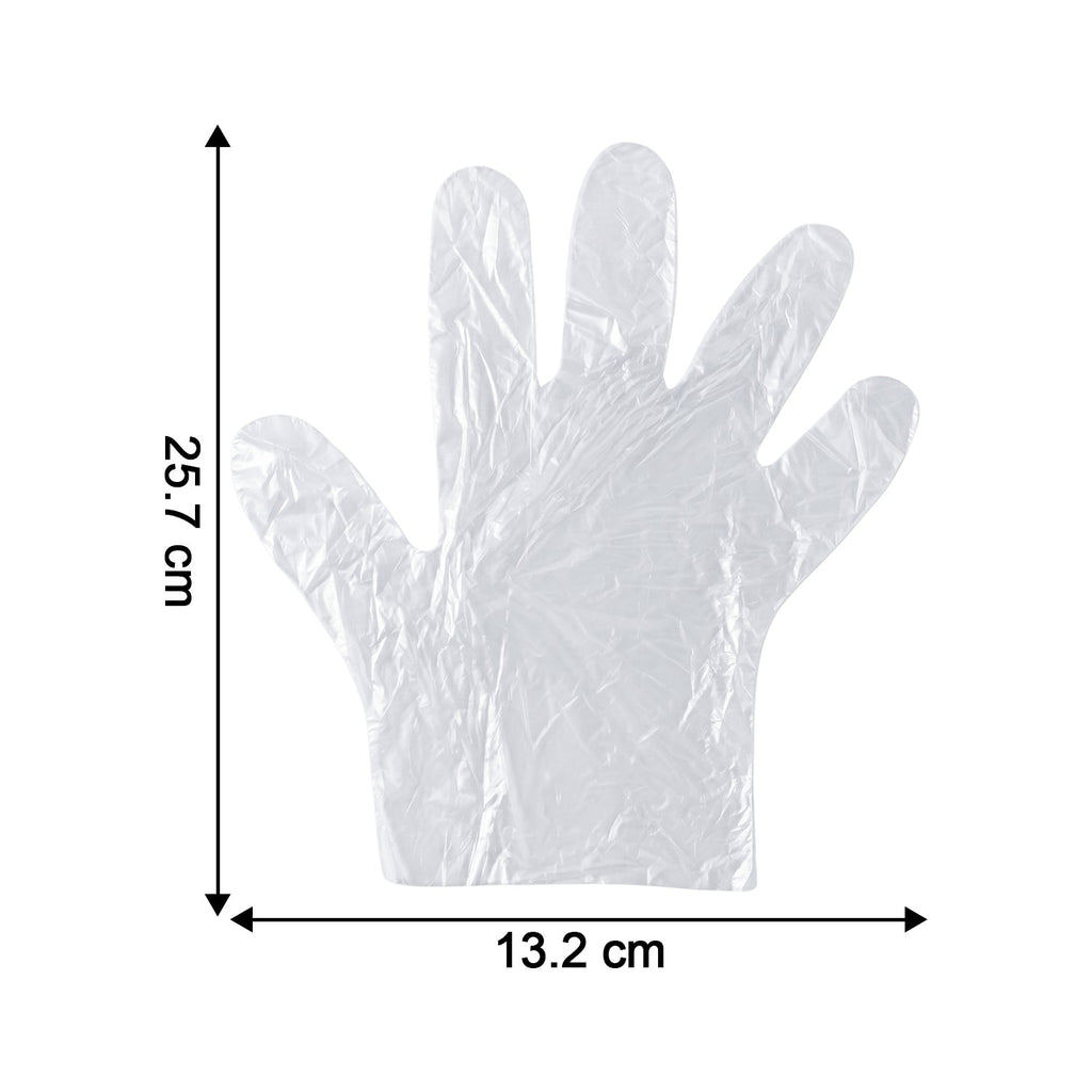 Disposable Clear Plastic Gloves (100  Pc, Medium)