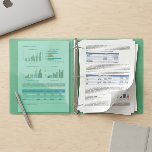 A4 transparent ring binder folder for document organization