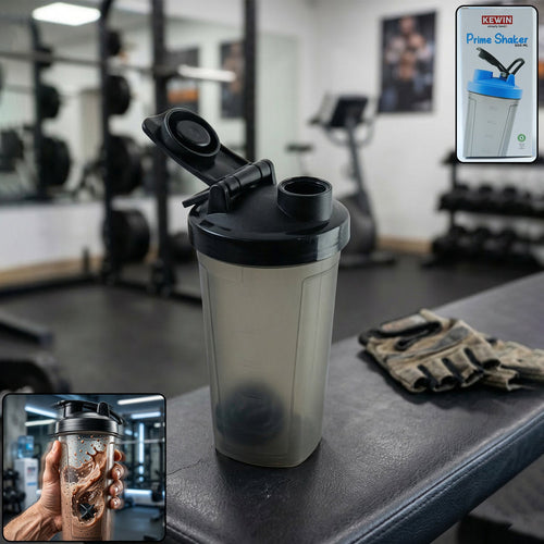 500 ml Plastic Gym Shaker Bottle with mixing ball and flip-lock lid
