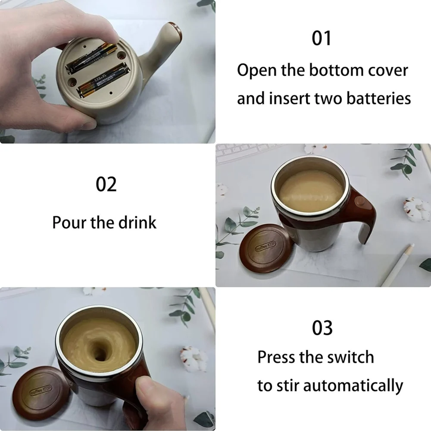 Self Stirring Coffee Mug ( Battery Not Included)
