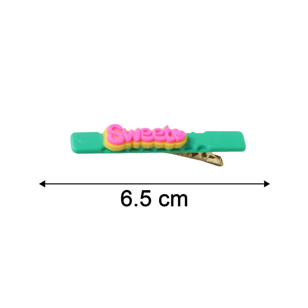 Sweet Text Decorative Hair Clip Set (4 Pc)