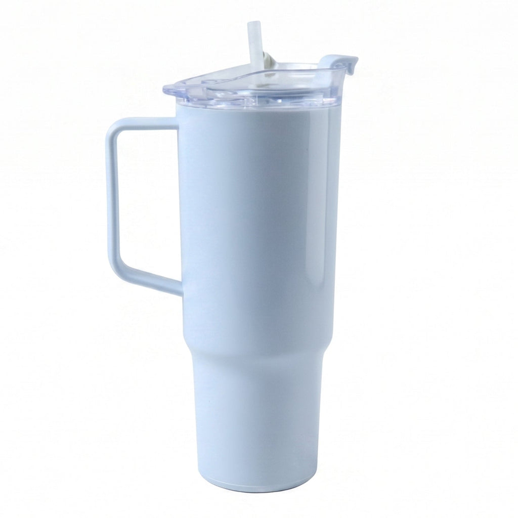 insulated travel tumbler with lid and straw