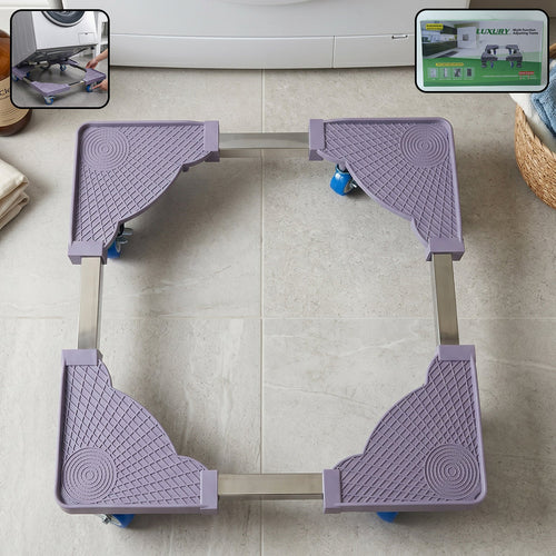 Adjustable fridge washing machine stand with wheels