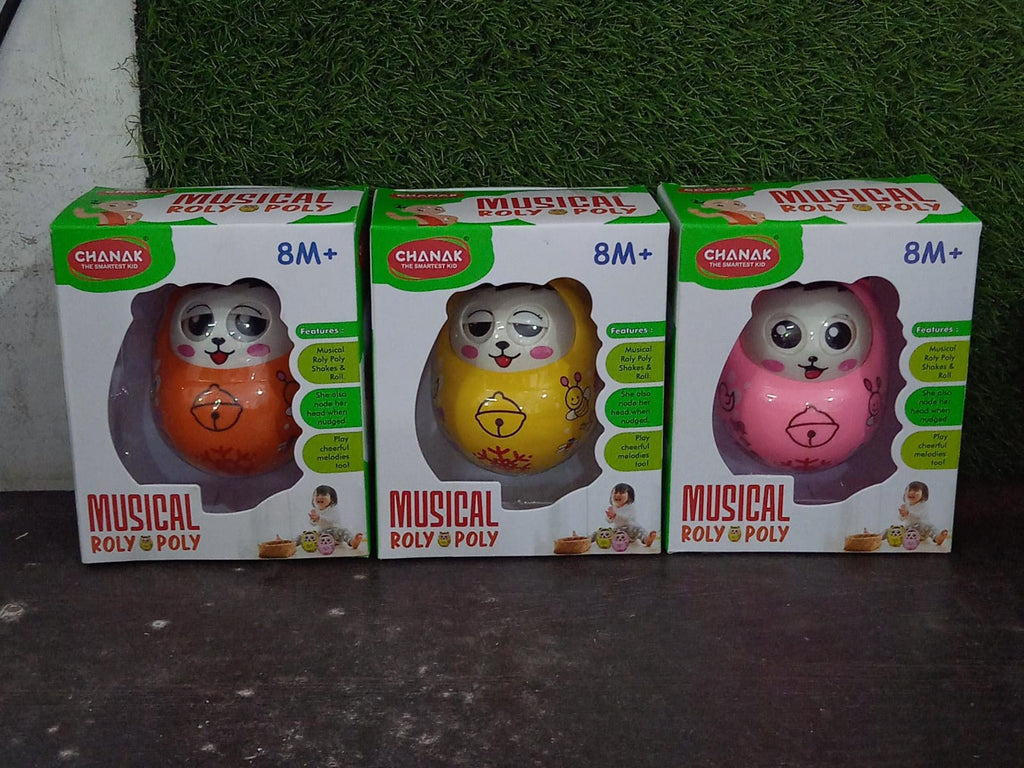 Musical Roly Poly Toy for Babies – Push & Shake Wobbling Doll