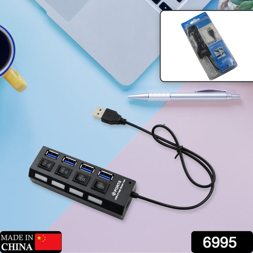 Side view of the high-speed USB 2.0 hub, showcasing its compact design.